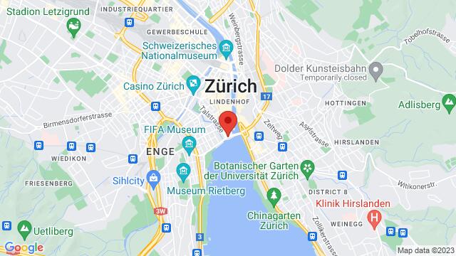 Map of the area around Bürkliplatz, Zürich