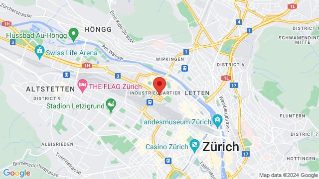 Map of the area around Milonga La Cantina, 3 10, 8005 Zürich, Schweiz