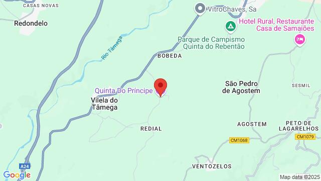 Map of the area around quinta do principe, Chaves, Vila Real, Portugal