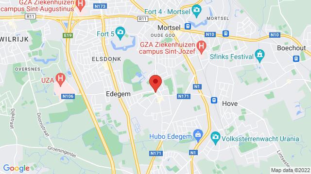 Map of the area around Casa Charanga Strijdersstraat 35 2650 Edegem
