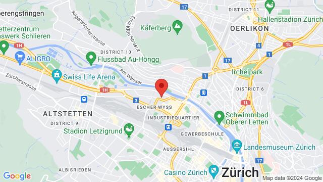 Karte der Umgebung von Club Silbando, Förrlibuckstrasse 62, 8005 Zürich, Schweiz