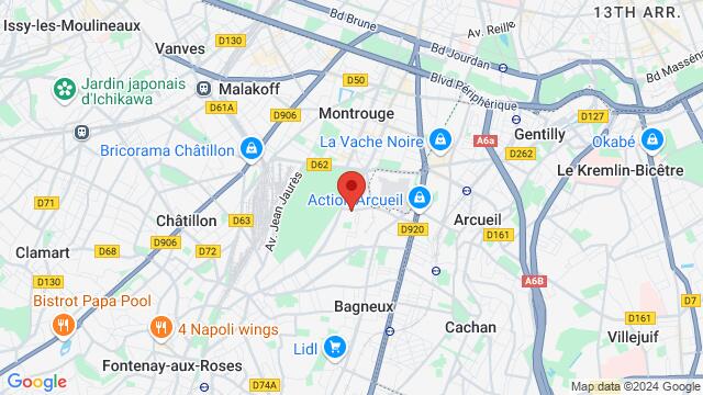 Map of the area around 14 Rue Jean Marin Naudin 92220 Bagneux