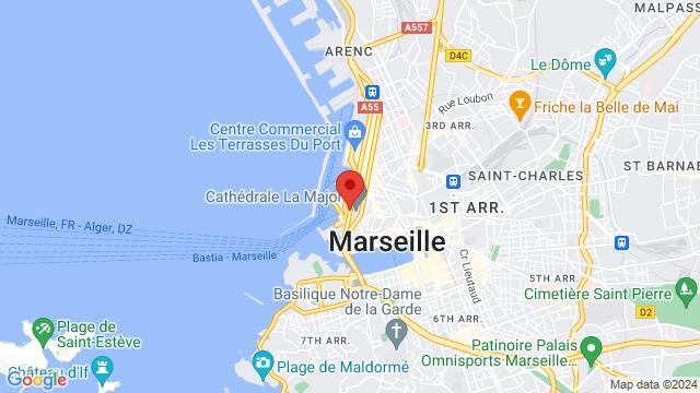 Kaart van de omgeving van 44 Boulevard Jacques Saade 13002 Marseille