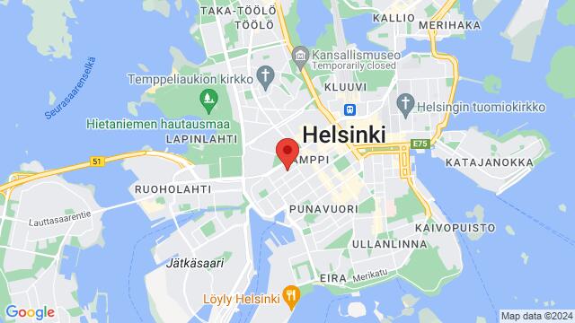 Map of the area around Eerikinkatu 27,Helsinki, Helsinki, ES, FI