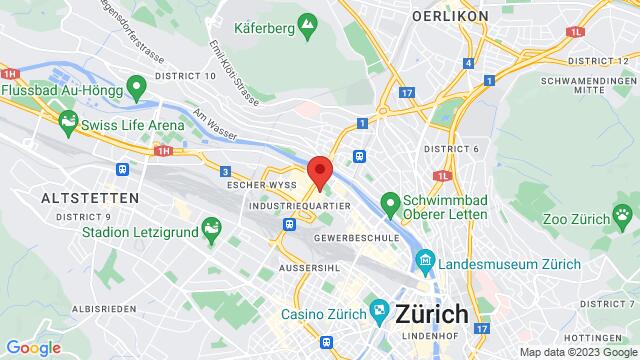 Kaart van de omgeving van Heinrichstrasse 237, 8005 Zürich
