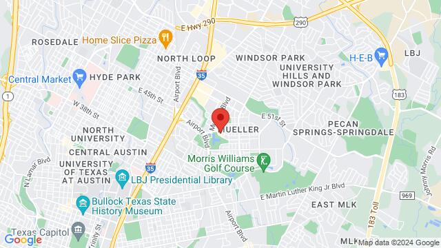 Map of the area around Blue Lacy, 1825 McBee St, Austin, 78723, United States