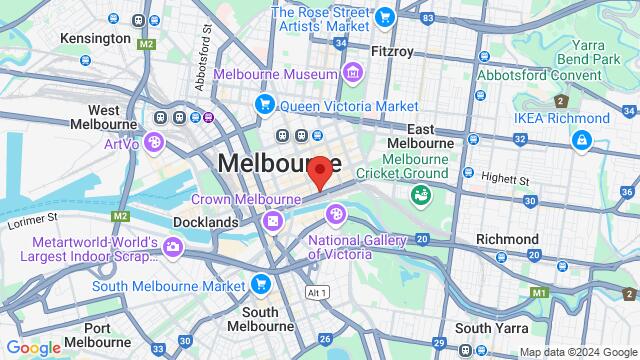 Map of the area around 250 Flinders St,Melbourne,VIC,Australia, Melbourne, VI, AU