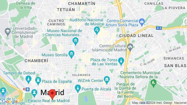 Map of the area around Madrid, Spain