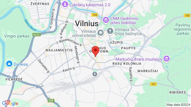 Map of the area around CreateCulture Space, Karmelitų gatvė 5, 01306 Vilnius, Lithuania