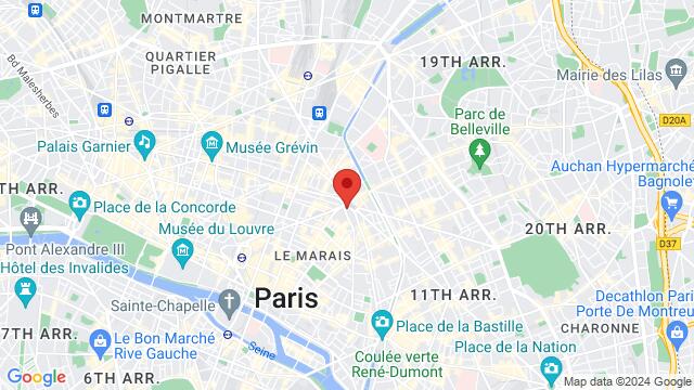 Map of the area around 13 Place de la République 75003 Paris