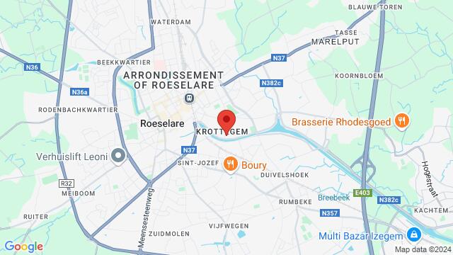 Map of the area around Hypnosis Dance Academy Groenstraat 167 8800  Roulers (Roeselare)