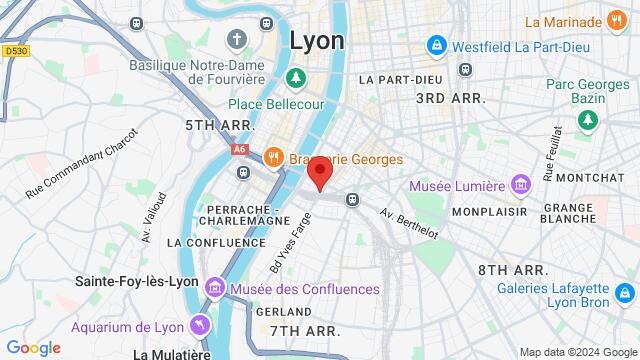 Map of the area around 107 Rue de Marseille, 69007, Lyon, RH, FR