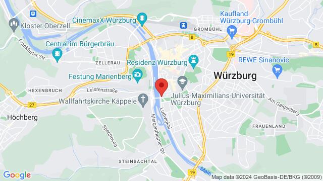 Mapa de la zona alrededor de 97070 Würzburg, Ludwigkai (an der Löwenbrücke)