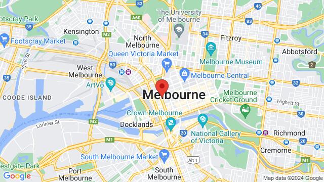 Map of the area around 585 Lonsdale Street, Melbourne, VI, AU