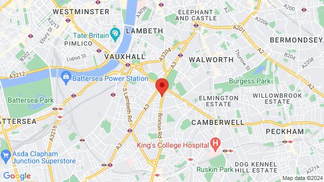 Map of the area around Adulis Eritrean  Restaurant, 44 Brixton Rd., London, SW96BT, GB