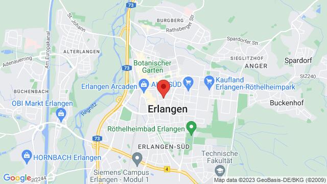 Map of the area around Sieboldstraße 3, 91052, Erlangen