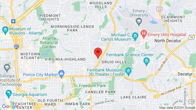 Map of the area around 980 Briarcliff Rd NE, Atlanta, GA, US