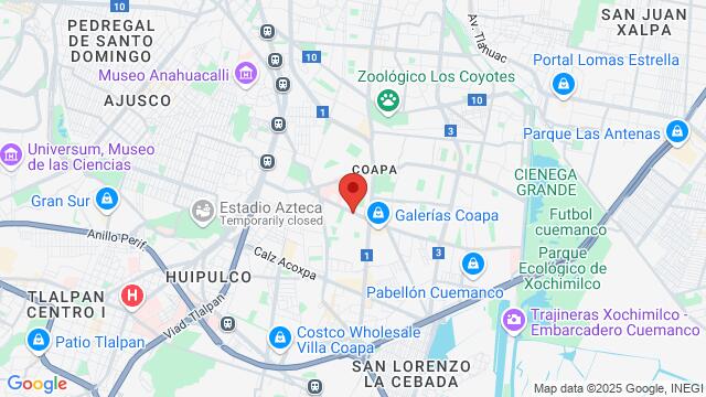 Mapa de la zona alrededor de Calzada del Hueso 380, Los Girasoles III, 04980 Coyoacán, CDMX, México,Mexico City, Mexico, Ciudad De México, MX, MX