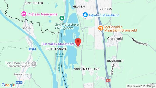 Map of the area around Fun Valley Maastricht - Eijsden (NL)