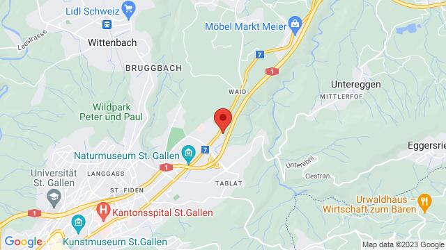 Map of the area around Lerchentalstrasse 19, 9016 St.Gallen