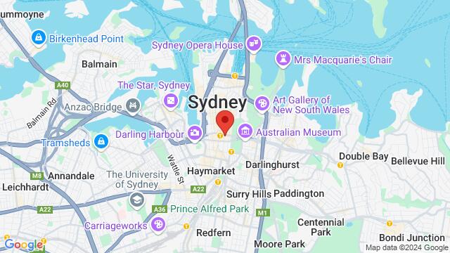 Map of the area around Salsa Suave, 303 Pitt St, Sydney, NSW, 2000, Australia