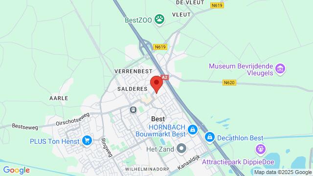 Map of the area around Café  Den Ekker - Best (NL)