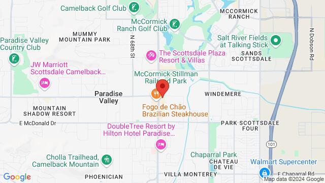 Map of the area around Hilton Scottsdale Resort & Villas, 6333 N Scottsdale Rd, Scottsdale, AZ, 85250, United States