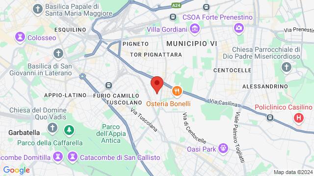 Map of the area around Via Bartolino da Novara, 34, 00176 Roma RM, Italia,Rome, Italy, Rome, LA, IT