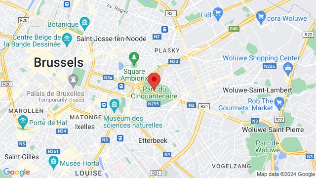 Mapa de la zona alrededor de Parc du Cinquantenaire, Brussels, Belgium, Brussels, BU, BE