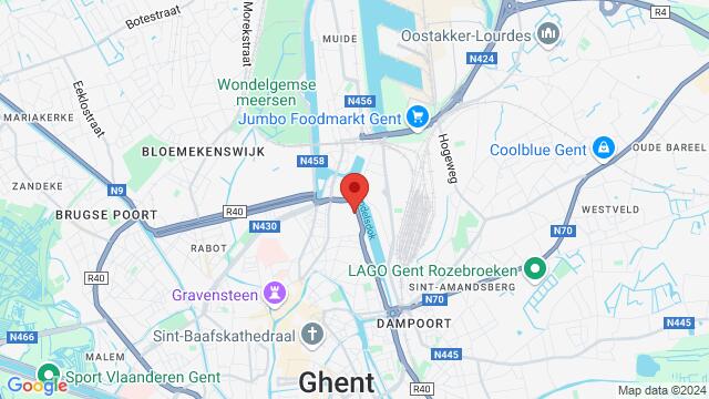 Mapa de la zona alrededor de Giks Mode Dok Noord, Dok-Noord, 9000 Gent, België,Gent, Belgium, Gent, OV, BE