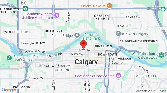 Map of the area around 630 4 Avenue Southwest, Calgary, AB, CA