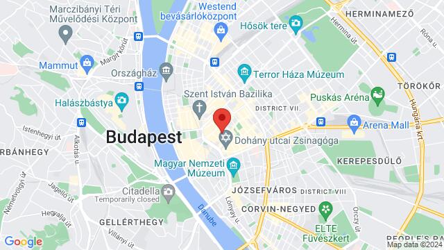 Map of the area around Gozsdu Court, Budapest, Gozsdu Udvar, 1075 Hungary