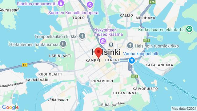 Mapa de la zona alrededor de Kansakoulukatu 4, FI-00100 Helsinki, Suomi,Helsinki, Helsinki, ES, FI