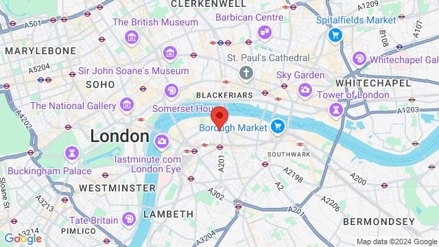 Map of the area around Christ Church Southwark, Christ Church Southwark, 27 Blackfriars Rd, London, SE1 8NY, United Kingdom