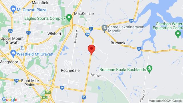 Map of the area around Robs Dance Brisbane