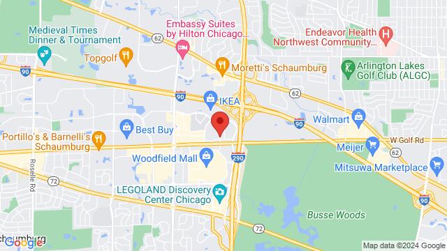 Map of the area around Hyatt Regency, Schaumburg, Golf Road, Schaumburg, IL, USA