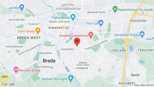 Map of the area around Zandberglaan 54, Breda, The Netherlands