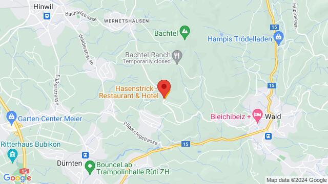 Karte der Umgebung von Hasenstrick Höhenstrasse 158635 Dürnten