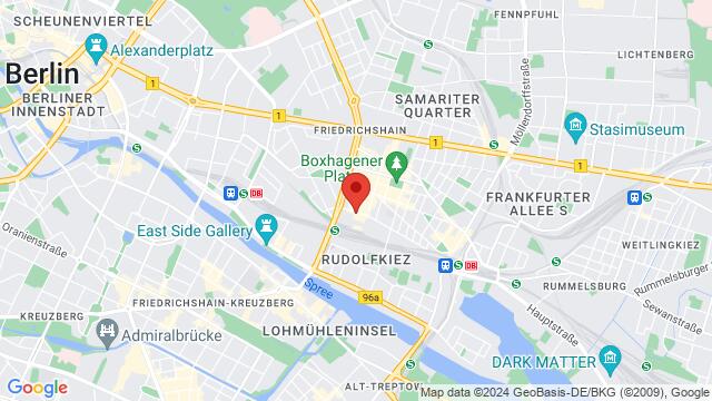 Map of the area around Revaler Str. 99,Berlin, Germany, Berlin, BE, DE