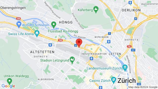 Map of the area around Pfingstweidstrasse 101, 8005 , Zürich