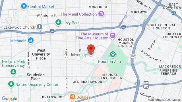 Map of the area around Jones Graduate School of Business, 6100 Main St, Houston, TX 77005, United States,Houston, Texas, Houston, TX, US