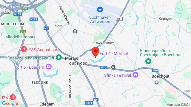 Map of the area around Bar Brial - Mortsel