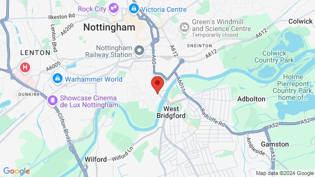 Map of the area around The Embankment, Nottingham, United Kingdom, Nottingham, EN, GB