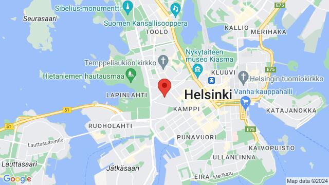 Carte des environs Malminkatu 3, FI-00100 Helsinki, Suomi,Helsinki, Helsinki, ES, FI