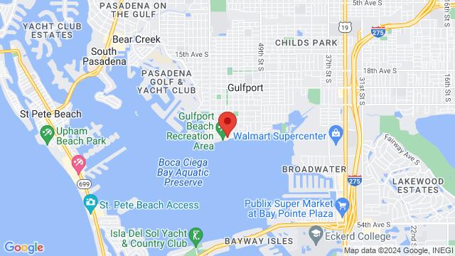 Map of the area around Gulfport Casino Ballroom, 5500 Shore Blvd S, Gulfport, FL, 33707-6034, US