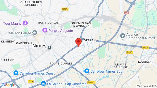 Map of the area around 47 rue de l'Occitanie 30000 NÎMES