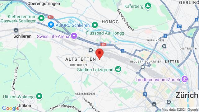 Map of the area around Albulastrasse 47, Zürich