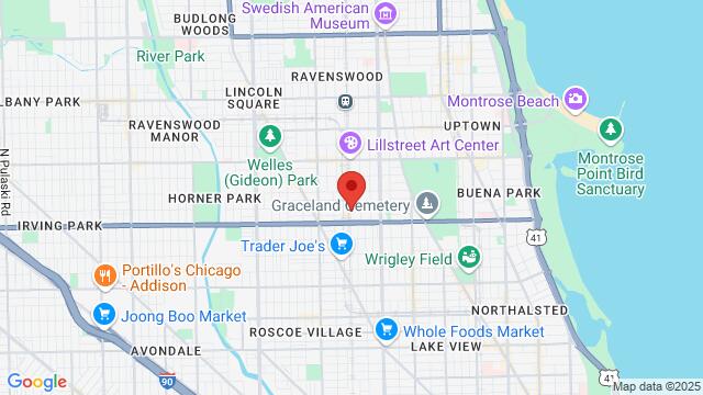 Map of the area around 4039b North Ravenswood Avenue, Chicago, IL, US