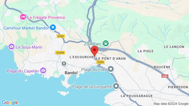 Map of the area around 889 Route du Beausset 83110 Bandol