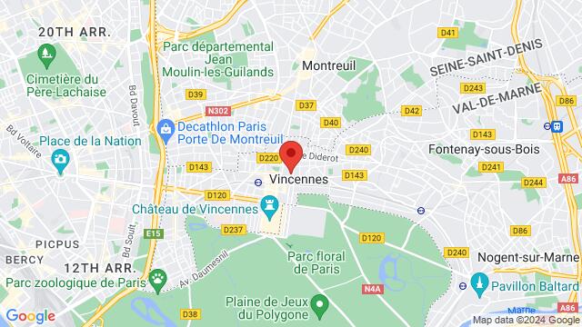 Map of the area around 98 Rue de Fontenay 94300 Vincennes